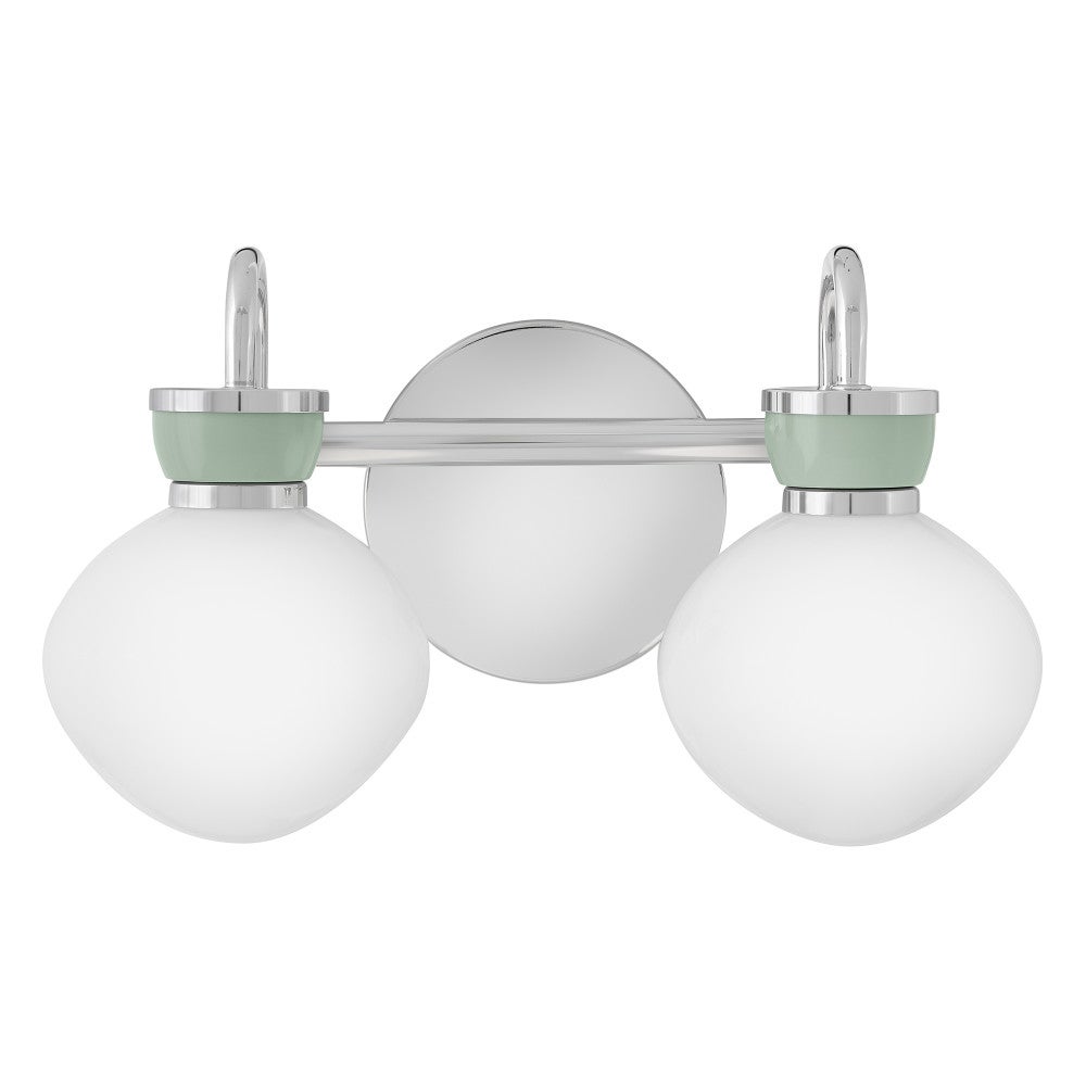 Meuble-lavabo Lucy Lark 85592CM-SF en chrome avec accents vert d'eau