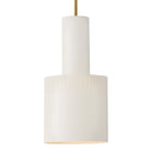 Lark 83687LCB-SO Casey Metal Shade Pendant in Lacquered Brass with Satin Off-White accents