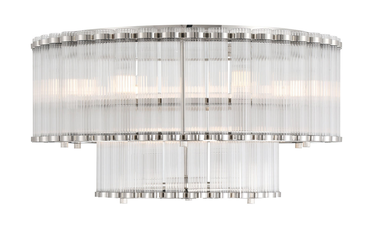 Eurofase 49169-027 Glasbury LED Flush Mount in Polished Nickel