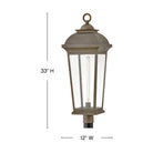 Hinkley Lighting 19691BLB Hawthorne Post Mount Lantern in Blackened Brass