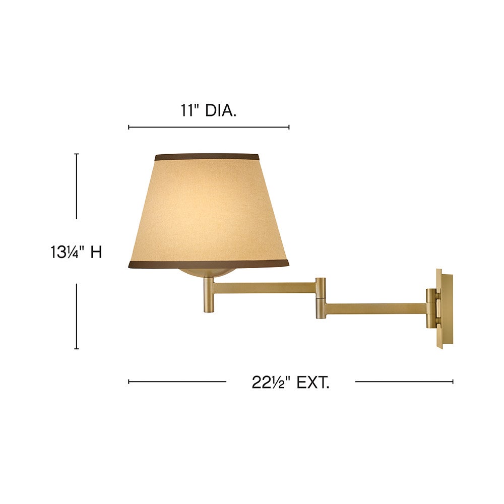 Hinkley Lighting 47510LCB Sonia Task Light Sconce in Lacquered Brass