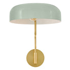 Lark 84480LCB-SF Ledger Articulating Sconce in Lacquered Brass with Seafoam accents
