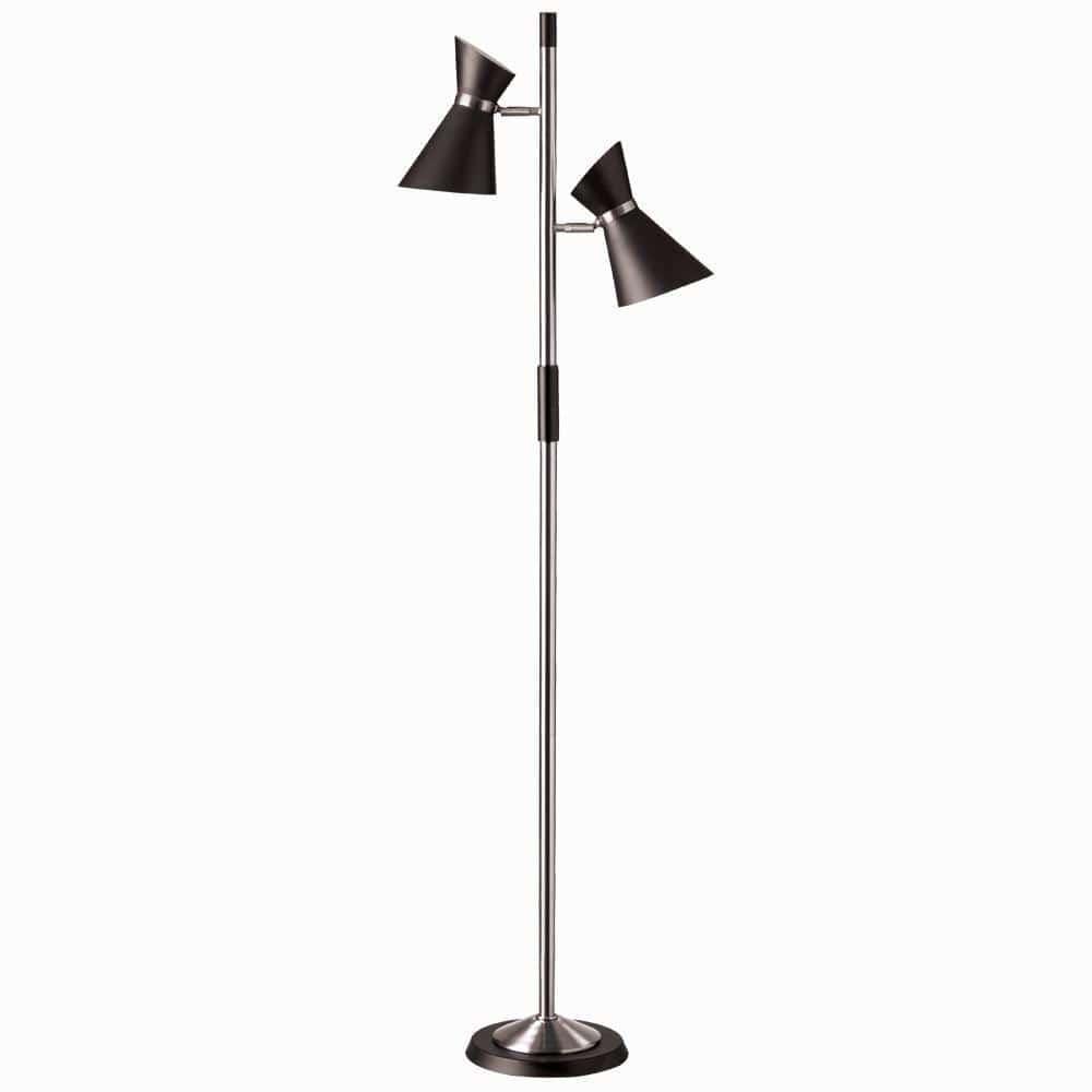 Dainolite - Mid Century Modern Floor Lamp - 1680F-BK-PC | Montreal Lighting & Hardware