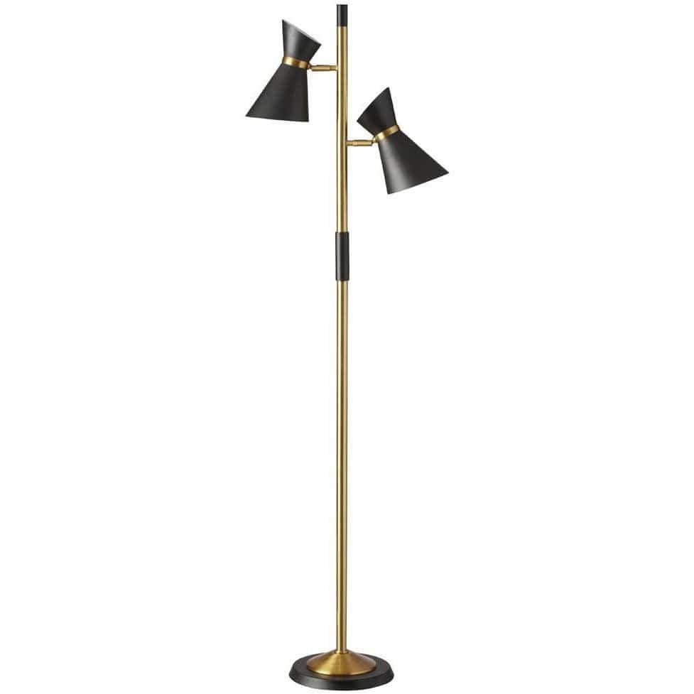 Dainolite - Mid Century Modern Floor Lamp - 1680F-BK-VB | Montreal Lighting & Hardware
