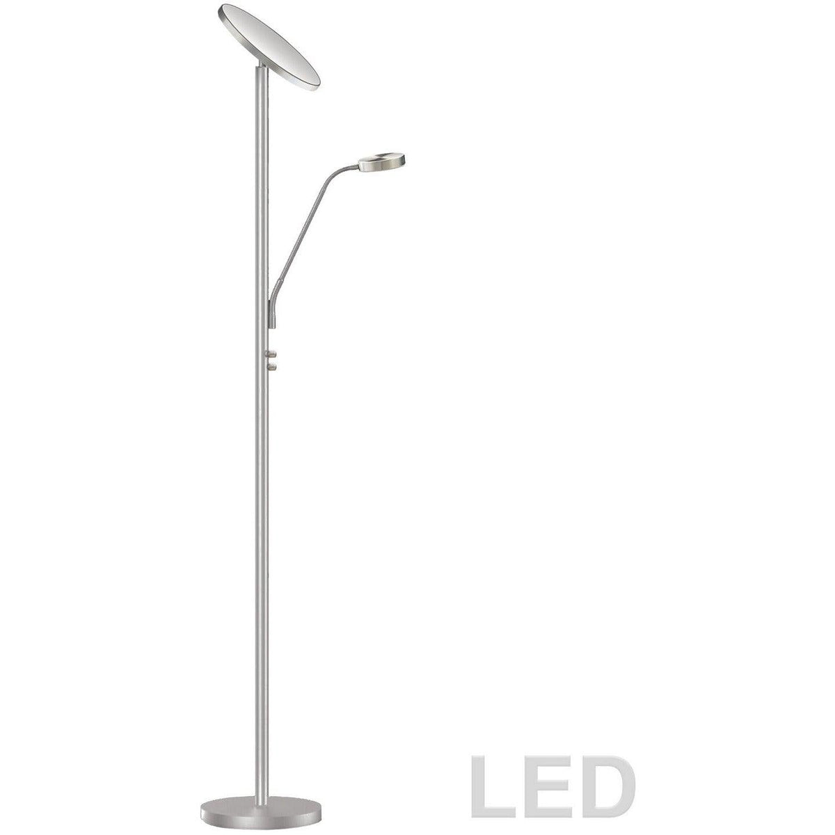 Dainolite - Mother & Son LED Floor Lamp - 801LEDF-SN | Montreal Lighting & Hardware