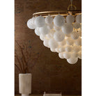 Fredrick Ramond FR41568DA Marabel Verre soufflé à plusieurs niveaux Suspension en laiton vieilli