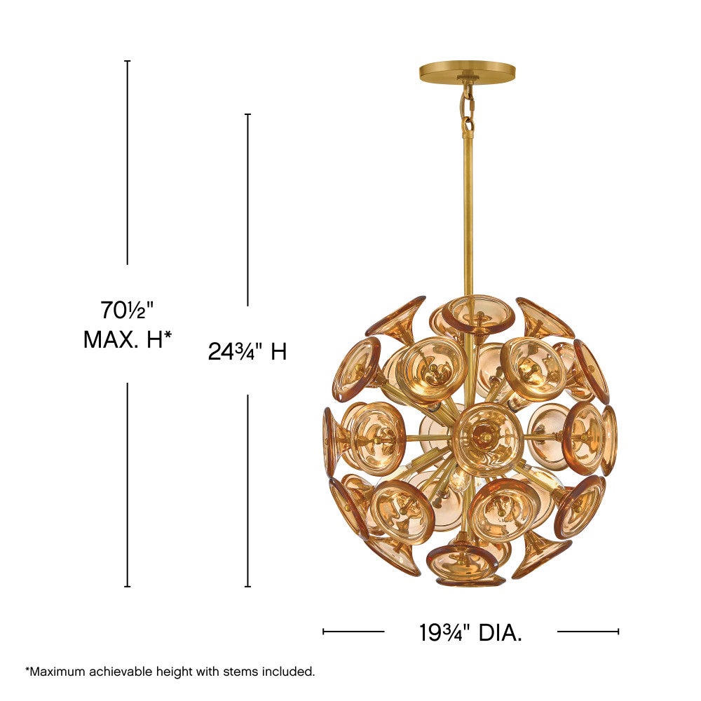 Fredrick Ramond FR46907UB-AM Globe Maya Suspension en laiton non verni