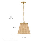 Lark 83217LCB Brynn Woven Shade Pendant in Lacquered Brass