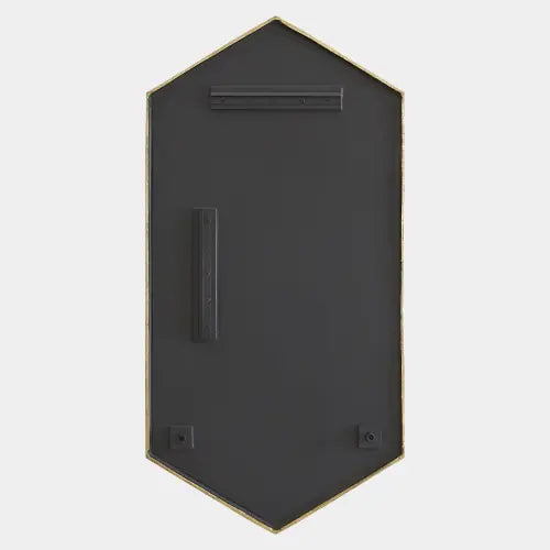 Global Views DES990015 Sara Bamboo Hexagon Mirror in Gold Leaf back view