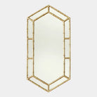 Global Views DES990015 Sara Bamboo Hexagon Mirror in Gold Leaf