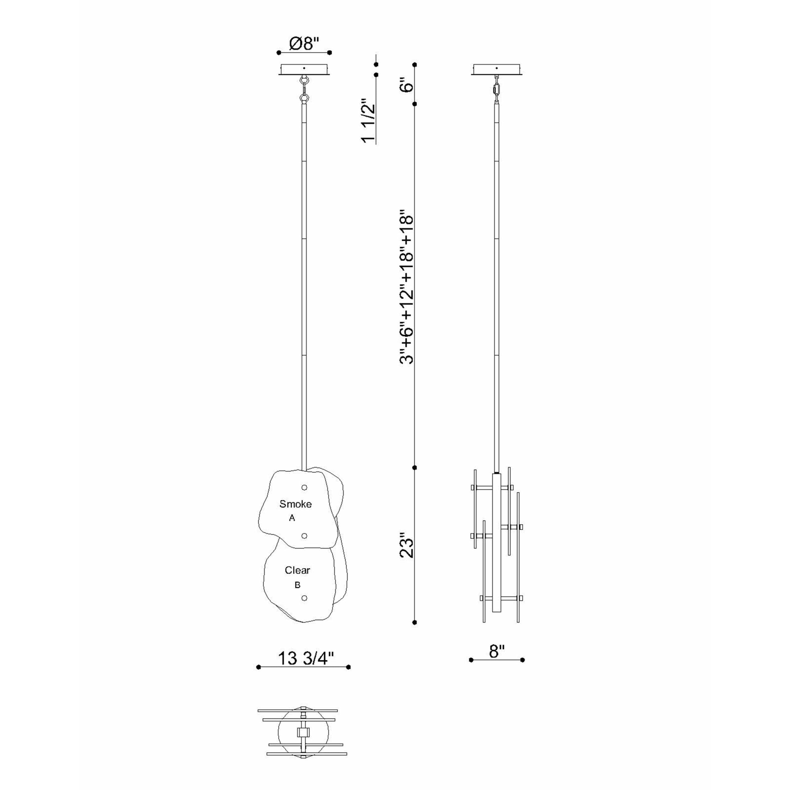 Europhase 50463-015 Grotto LED Suspension en nickel poli
