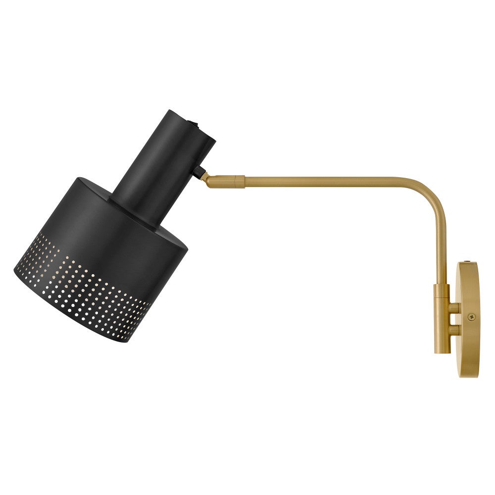 Applique murale articulée Lark 84620LCB-BK Casey en laiton laqué avec accents noirs et laiton laqué