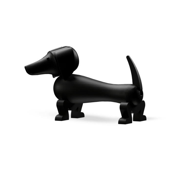 Figurine de chien en bois Kay Bojesen 39536, finition chêne teinté foncé