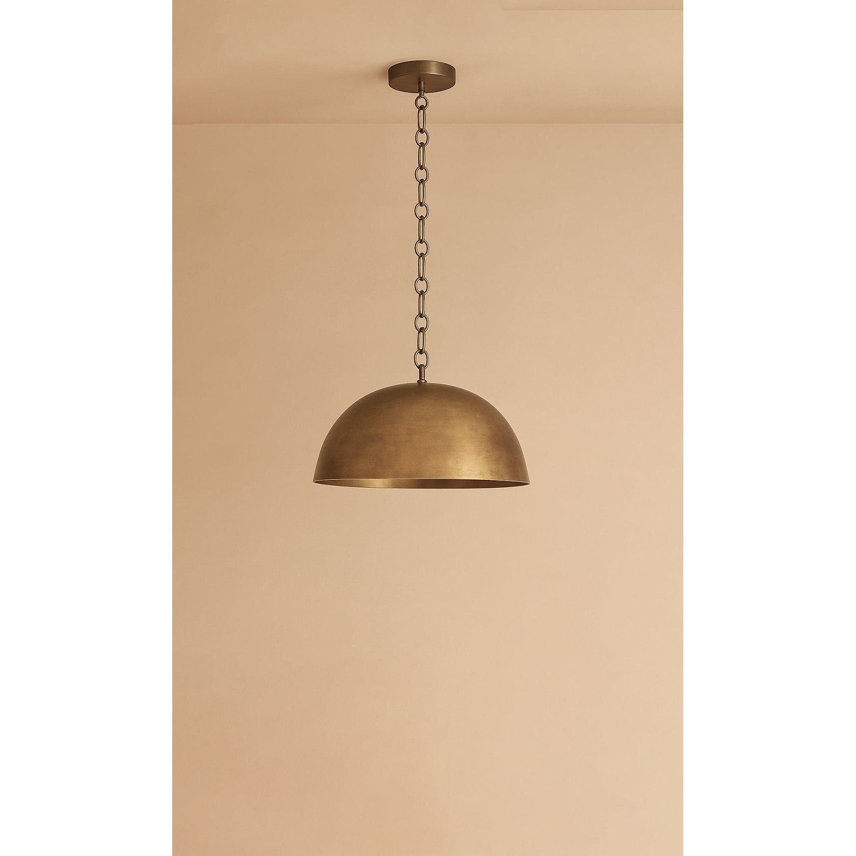 Dounia Home - DH-DOMPENLIG-SM-AB-3FT - Dome Pendant Light - Antique Brass