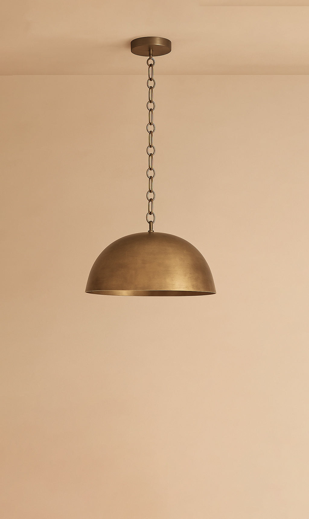 Dounia Home - DH-DOMPENLIG-SM-AB-3FT - Dome Pendant Light - Antique Brass