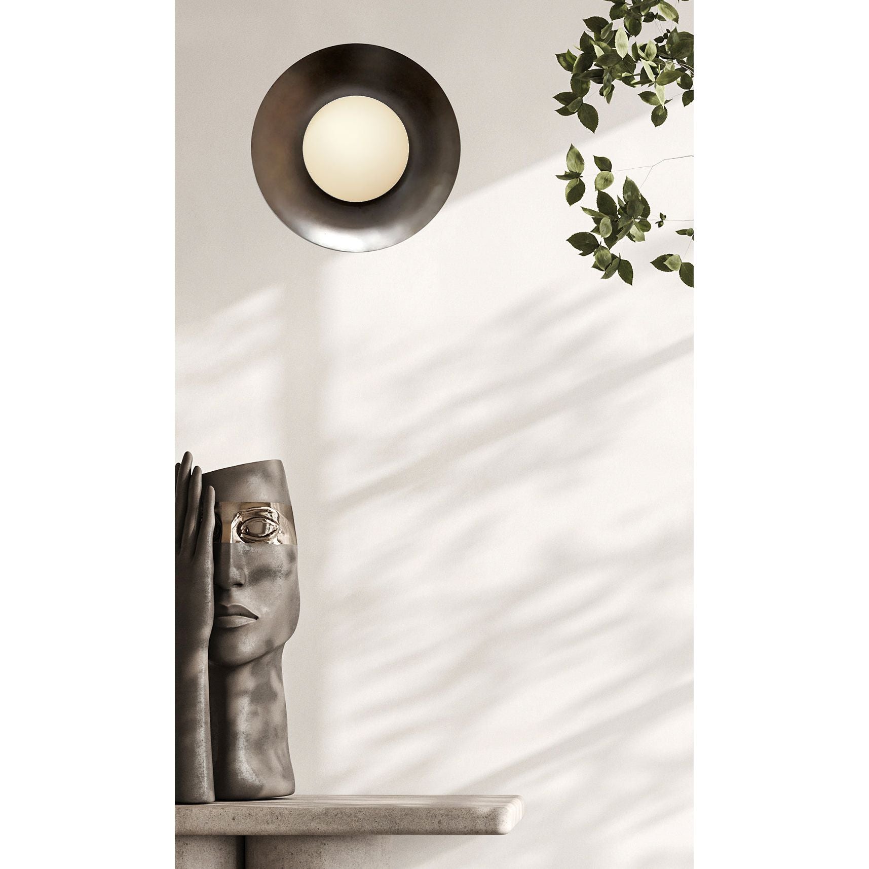 Dounia Home - DH-DOMROUWAL-SM-NIK - Dome Round Wall Sconce - Brushed Nickel Silver