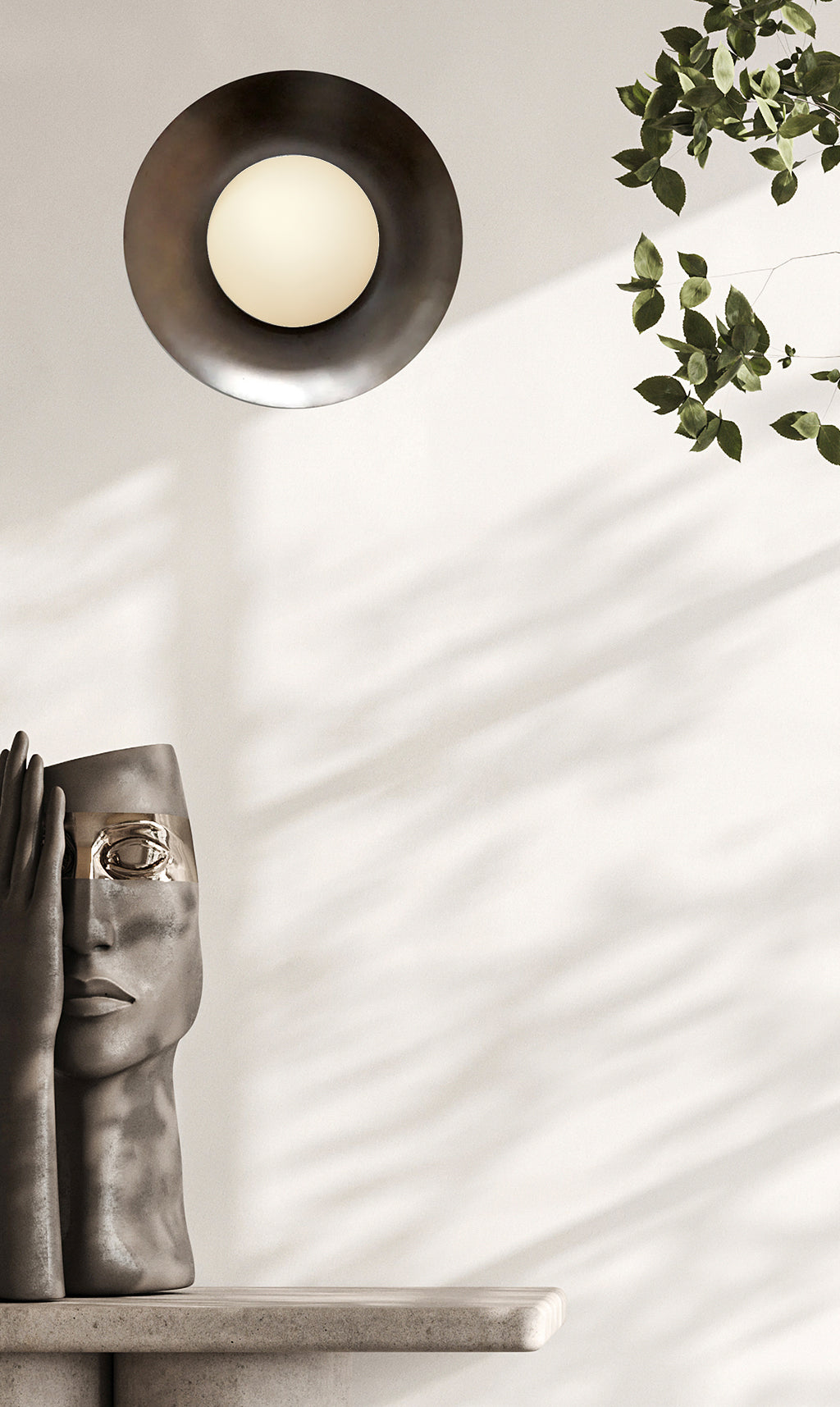 Dounia Home - DH-DOMROUWAL-SM-NIK - Dome Round Wall Sconce - Brushed Nickel Silver