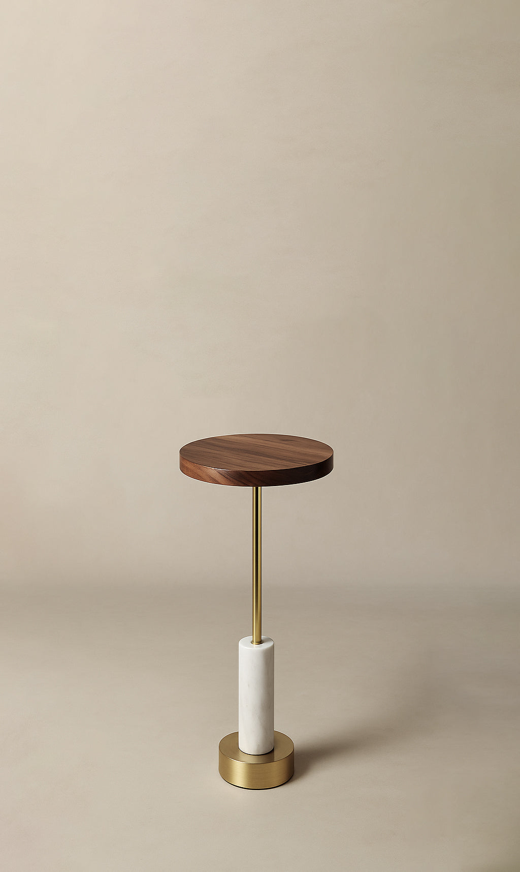 Dounia Home - DH-ARIWHIMAR-BRS - Ari White Marble Drink Table - Polished Brass