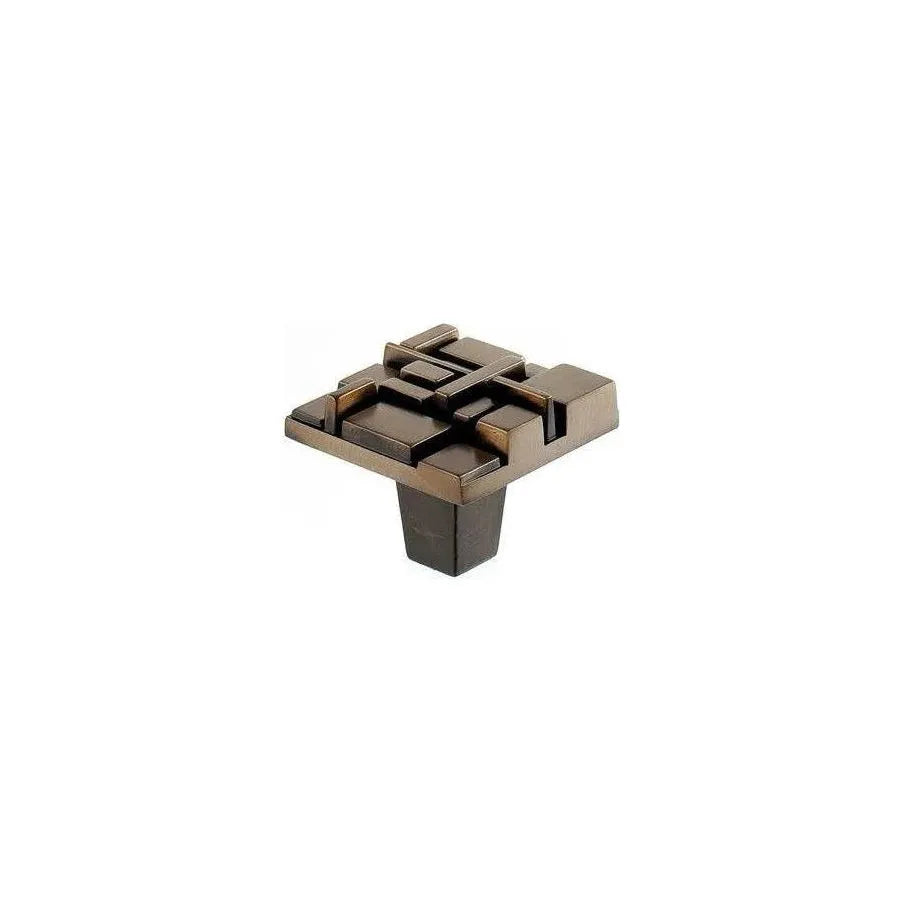 Du Verre Hardware - Offset Square Knob - DVOF01-AB | Montreal Lighting & Hardware