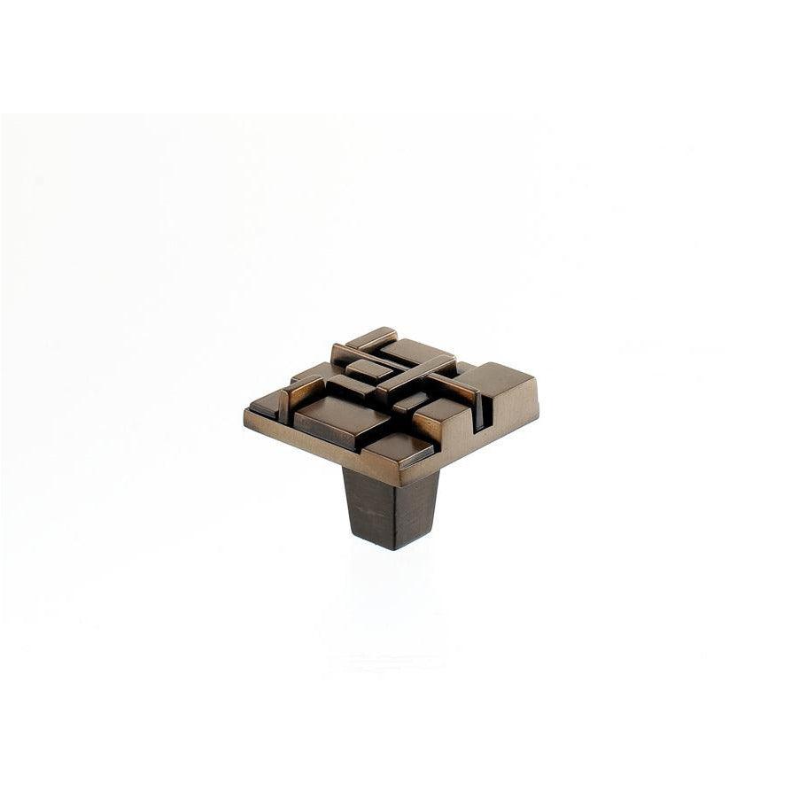 Du Verre Hardware - Offset Square Knob - DVOF01-AB | Montreal Lighting & Hardware