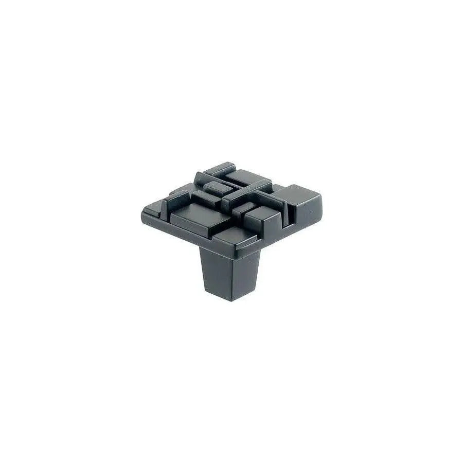 Du Verre Hardware - Offset Square Knob - DVOF01-BM | Montreal Lighting & Hardware