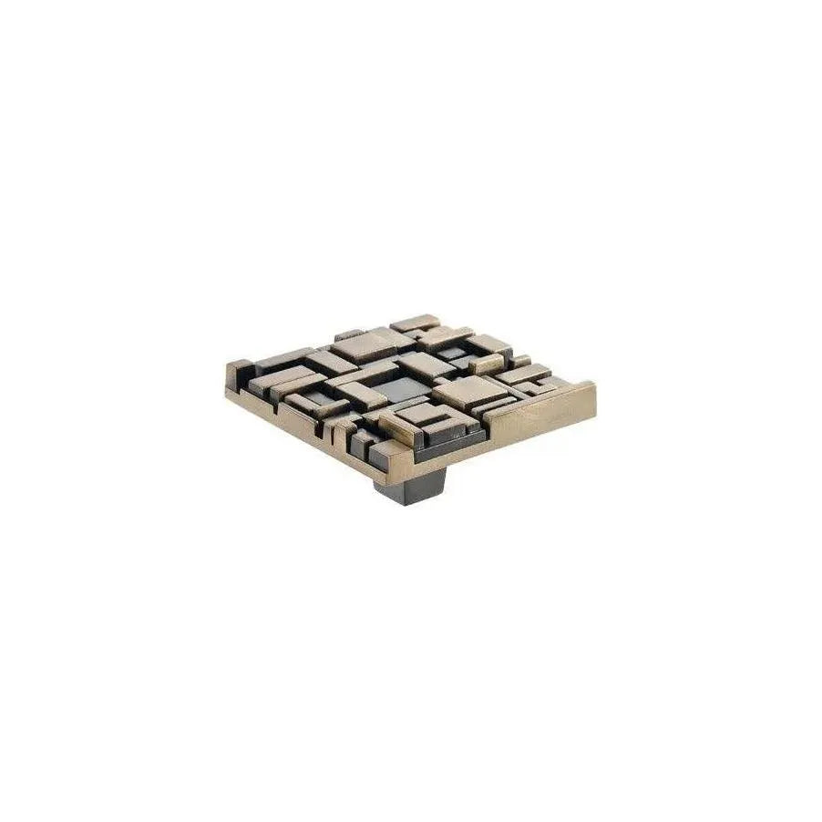Du Verre Hardware - Offset Square Knob - DVOF02-AB | Montreal Lighting & Hardware