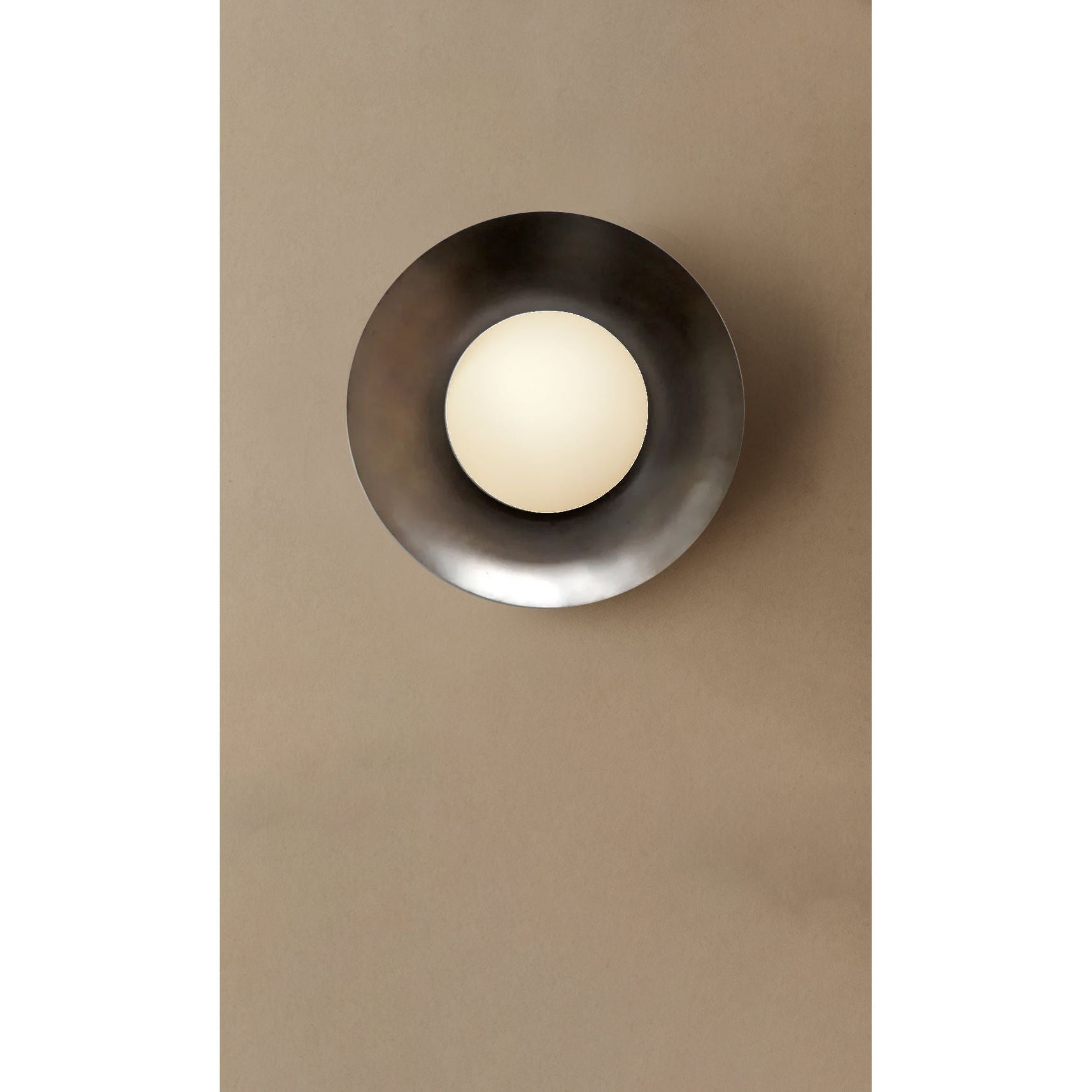 Dounia Home - DH-DOMROUWAL-SM-AB - Dome Round Wall Sconce - Antique Brass
