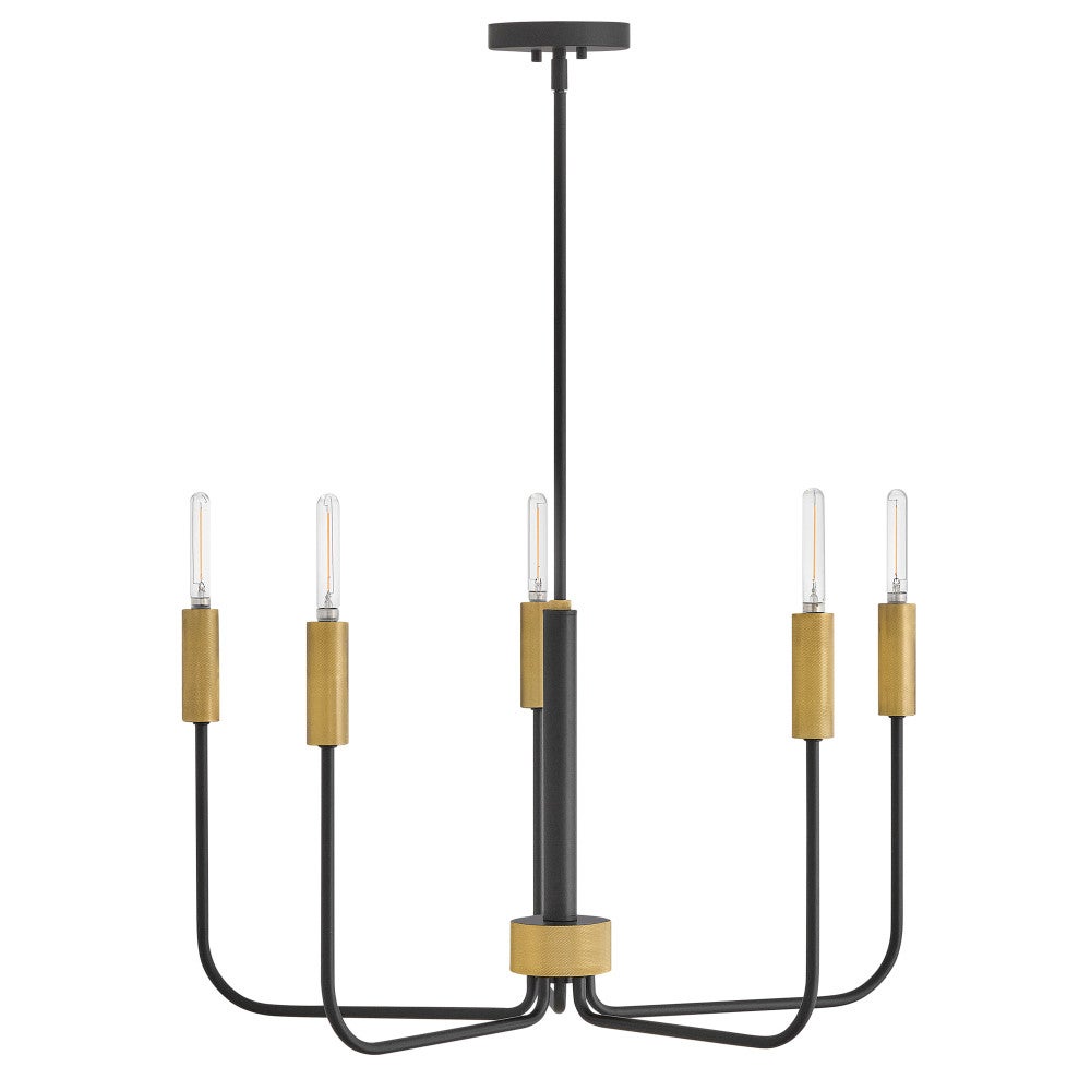 Lark 83634BK-LCB Austen Rope Wrapped Chandelier in Black