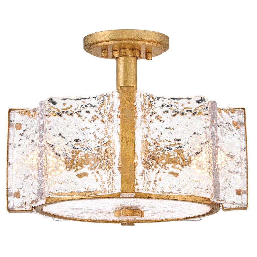 Robinet semi-encastré en verre Florian de Fredrick Ramond FR41601DA, finition laiton vieilli