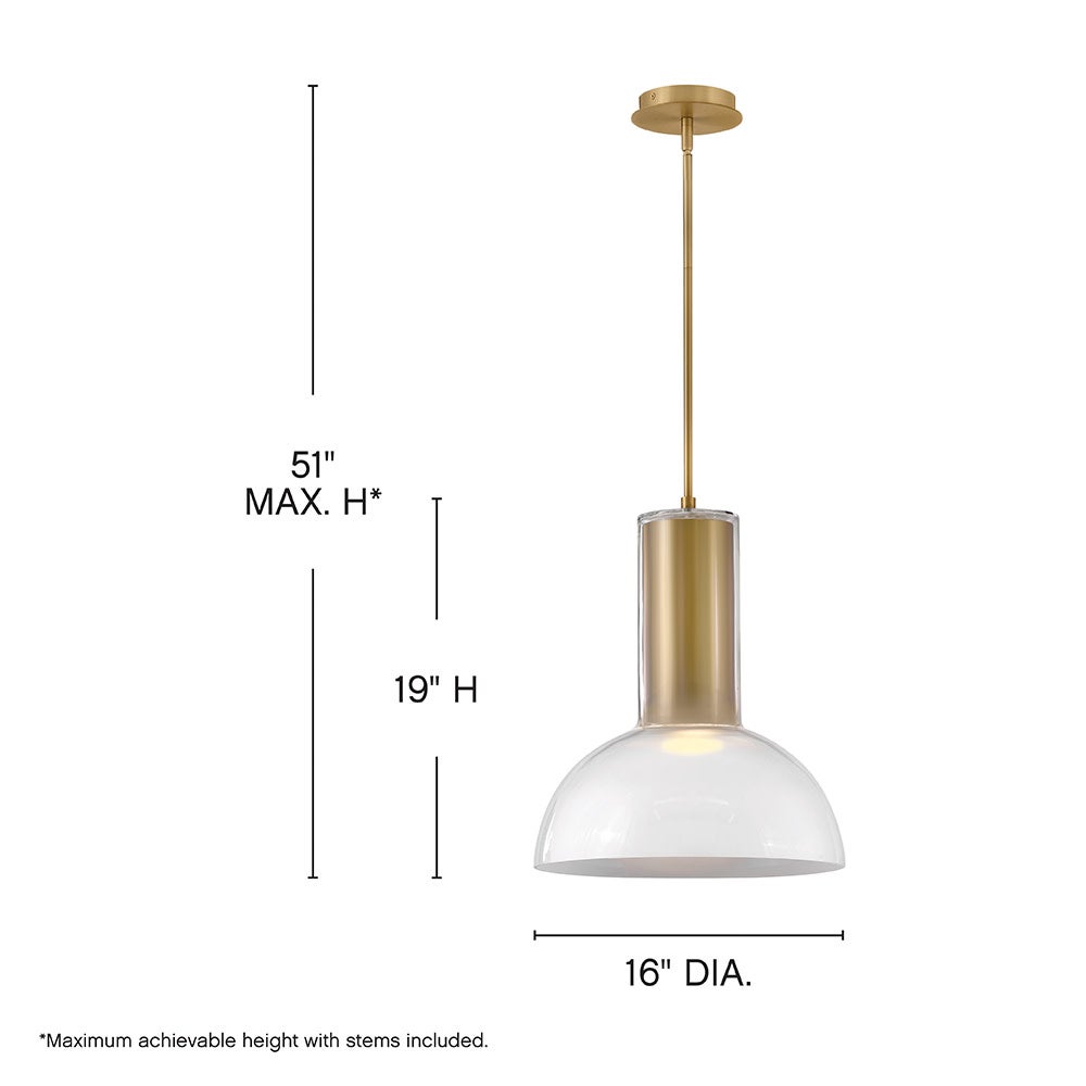 Fredrick Ramond FR41577LCB-LL Ombra LED Pendant in Lacquered Brass
