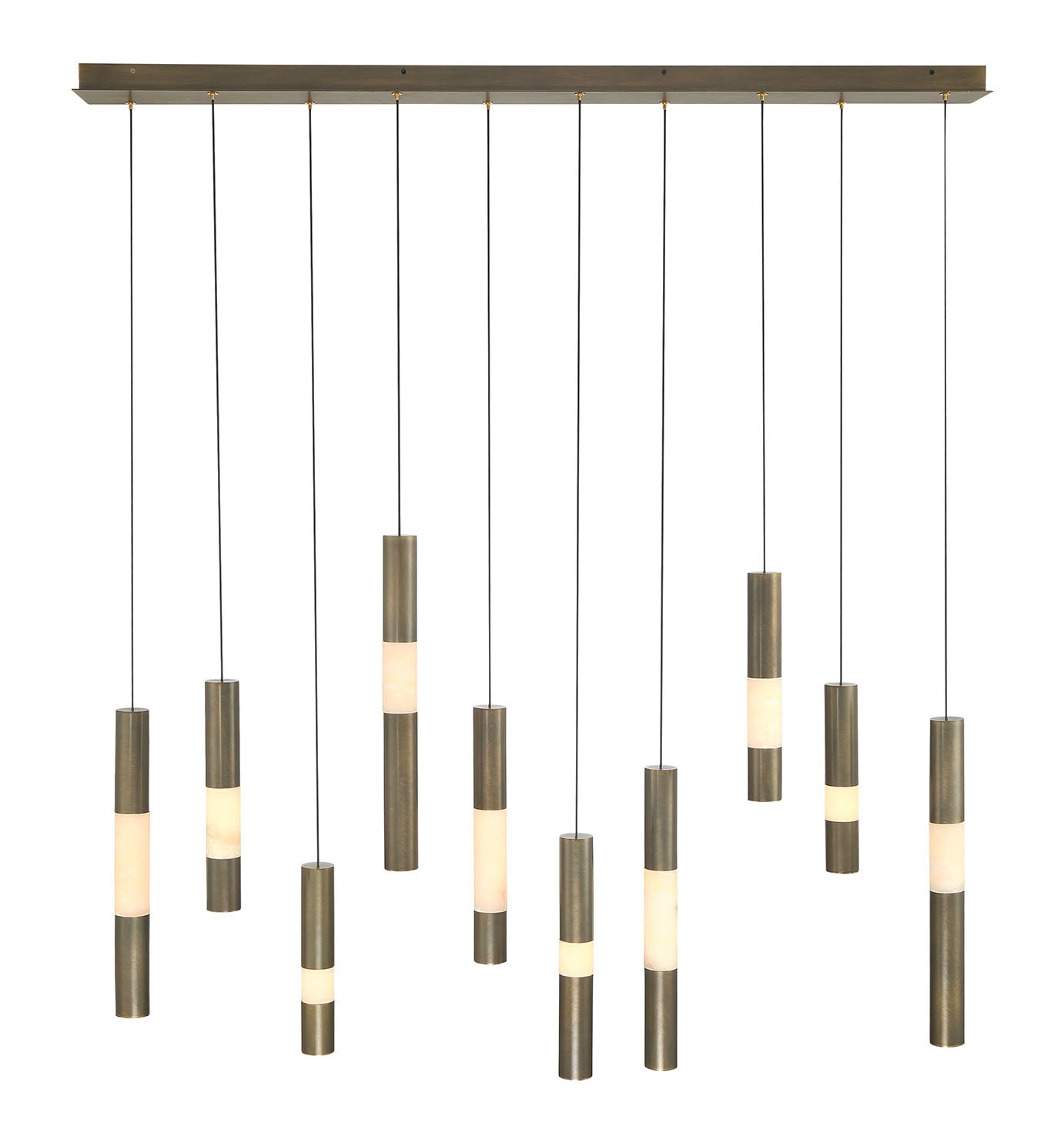 Eurofase 50121-014 Ronda LED Linear Chandelier in Weathered Brass