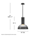 Fredrick Ramond FR41577BK-LL Ombra LED Pendant in Black