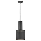 Lark 83687BK Casey Metal Shade Pendant in Black