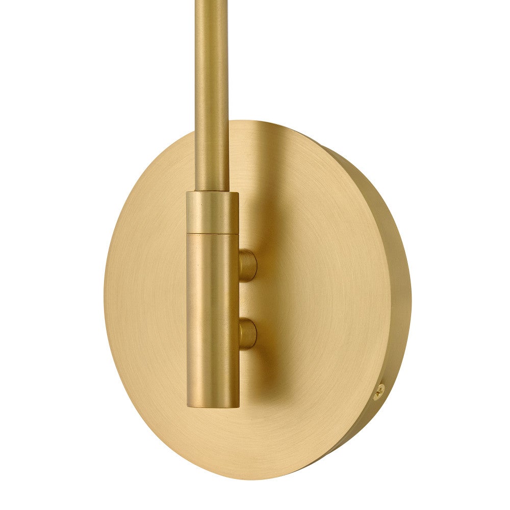 Lark 84480LCB-BK Ledger Articulating Sconce in Lacquered Brass with Black accents