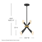 Lark 83853BK Axton Convertible Pendant in Black