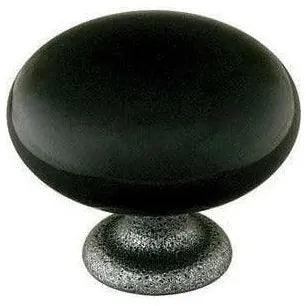 Emtek - Madison Knob with Wrought Steel Stem - Black - 86072SS | Montreal Lighting & Hardware