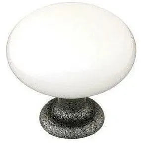 Emtek - Madison Knob with Wrought Steel Stem - Ivory - 86071SS | Montreal Lighting & Hardware