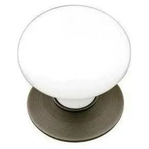 Emtek - Porcelain Knob with Base - Ice White - 86001US15A | Montreal Lighting & Hardware