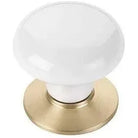 Emtek - Porcelain Knob with Base - Ice White - 86001US4 | Montreal Lighting & Hardware
