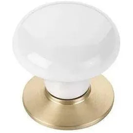 Emtek - Porcelain Knob with Base - Ice White - 86001US4 | Montreal Lighting & Hardware