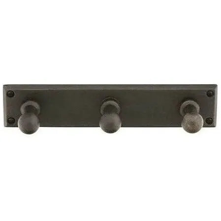 Emtek - Sandcast Bronze 3 Hooks with Rectangular Plate - 2307FB | Montreal Lighting & Hardware