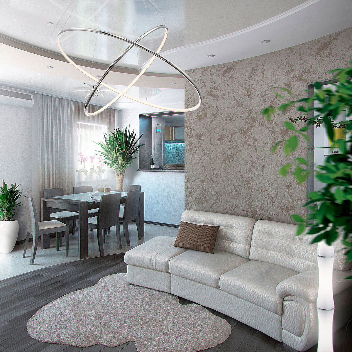 Vallée 2 niveaux DEL Suspension