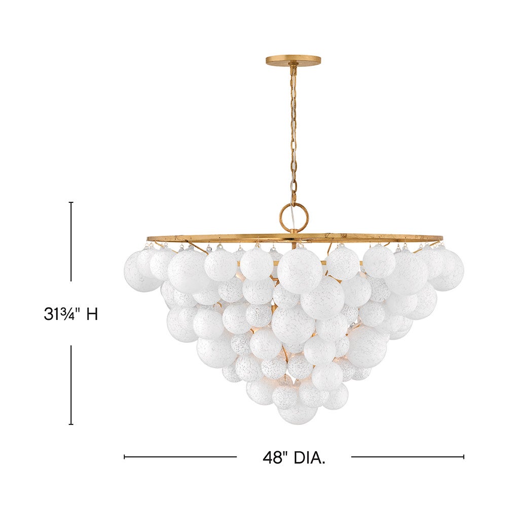 Fredrick Ramond FR41568DA Marabel Verre soufflé à plusieurs niveaux Suspension en laiton vieilli