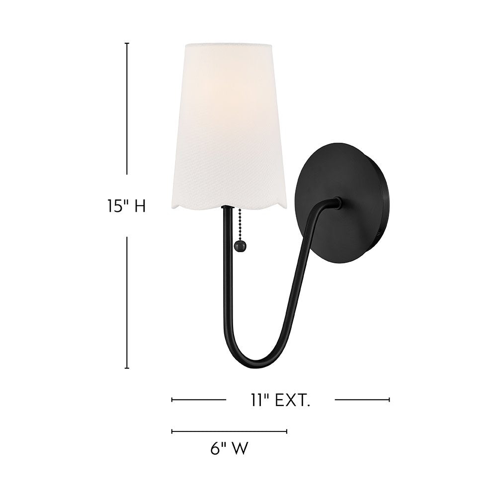Applique murale festonnée Lark 84380BK Bliss en noir