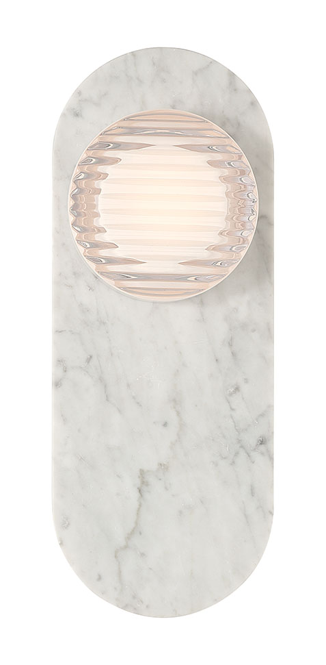 Eurofase 50273-010 Sternn Pierre Naturelle LED Extérieur Murale en marbre blanc