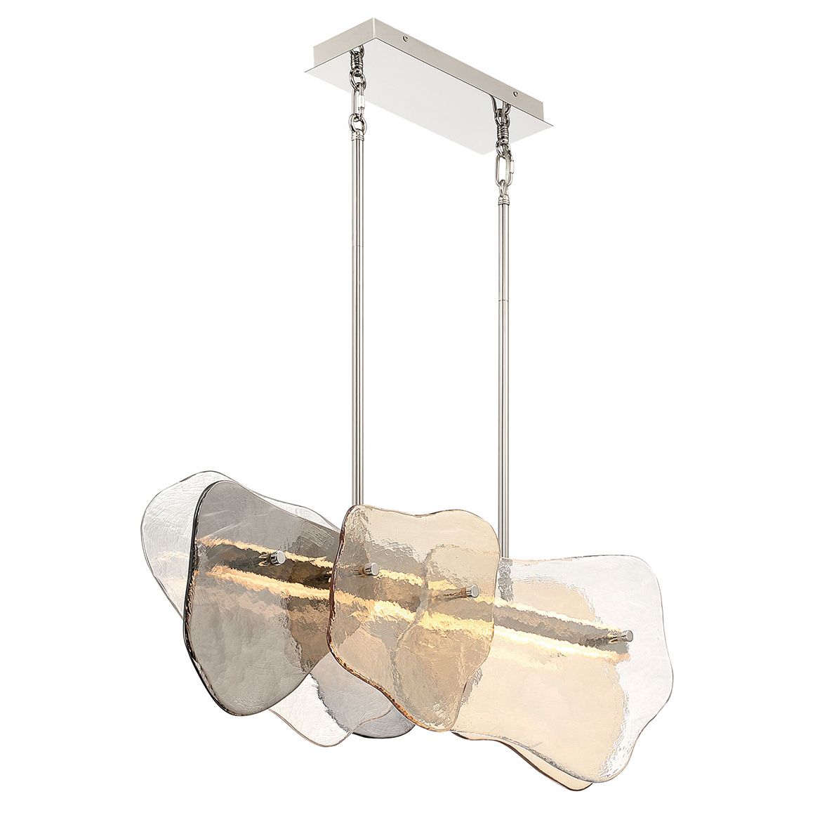 Europhase 50462-018 Grotto LED Linéaire Suspendu en nickel poli