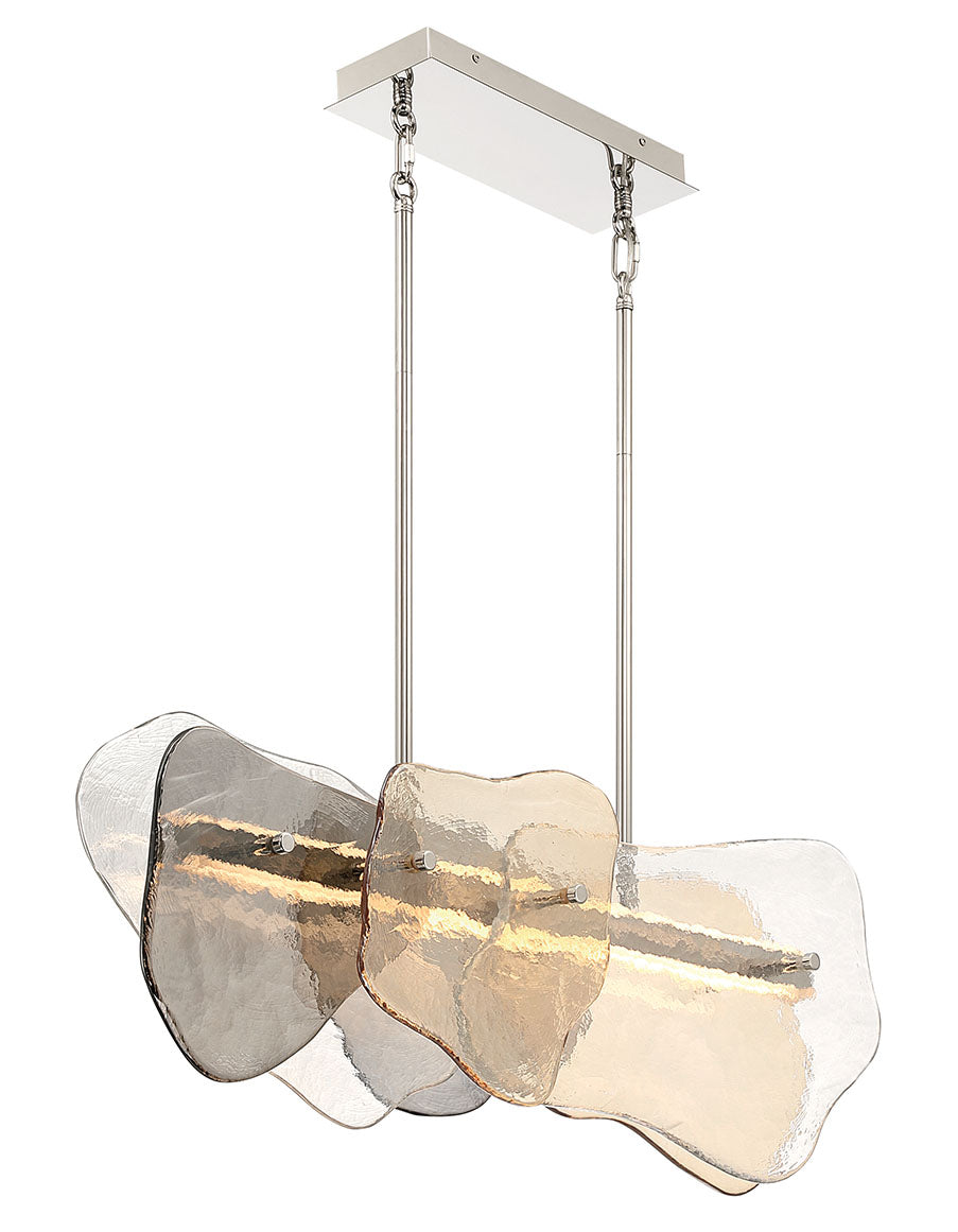 Eurofase 50462-018 Grotto LED Linear Chandelier in Polished Nickel