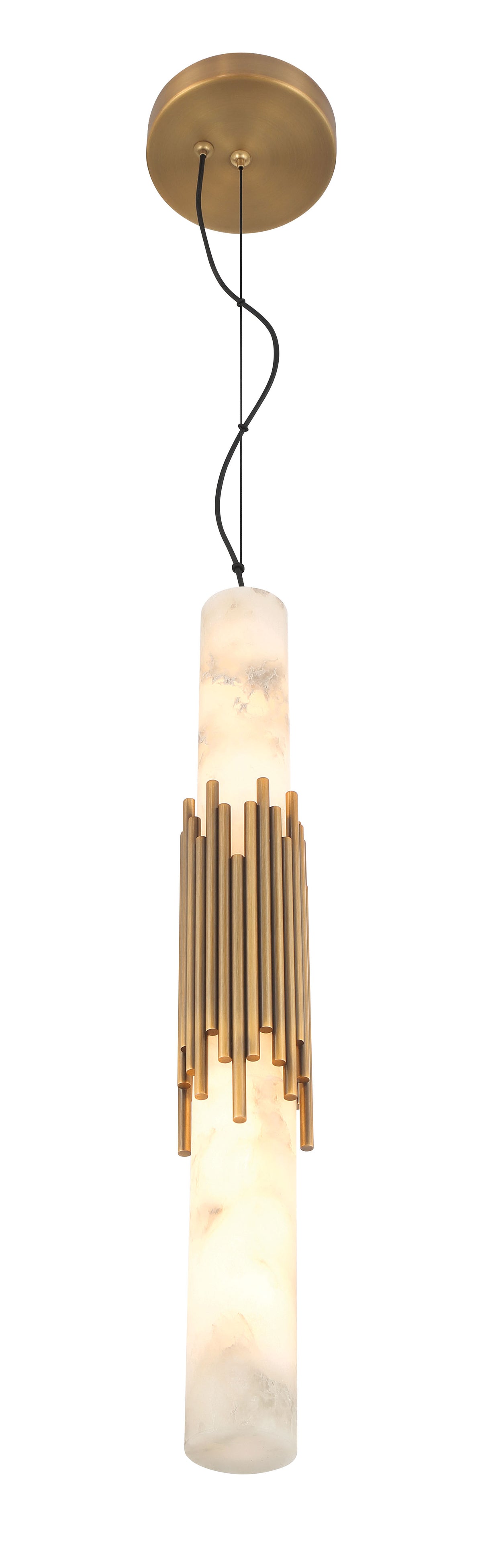 Eurofase 50353-026 Venna Albâtre LED Suspension en laiton antique