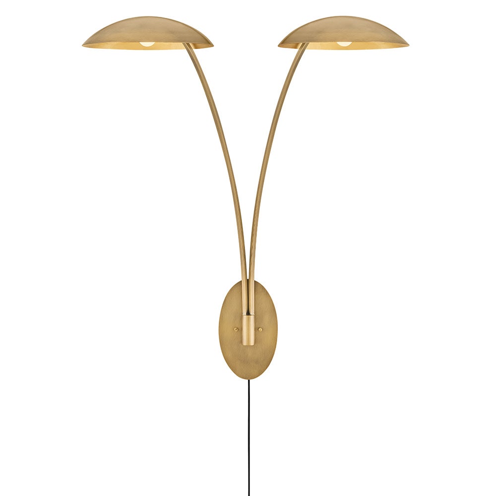 Applique double Fredrick Ramond FR41642HB-GLF Glenn en laiton vieilli avec accents de feuille d'or