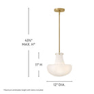 Alouette 84497LCB Molly Suspension en laiton laqué